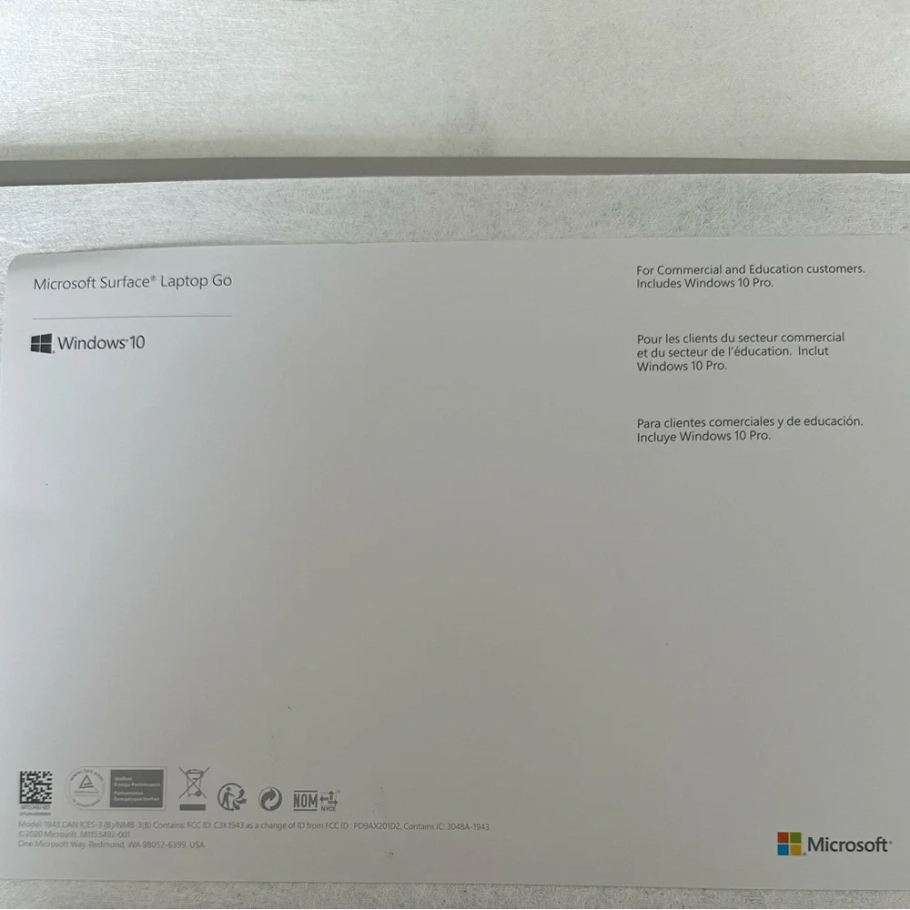 Microsoft Surface Laptop Go 12 inch i5/8GB/128GB - Platinum